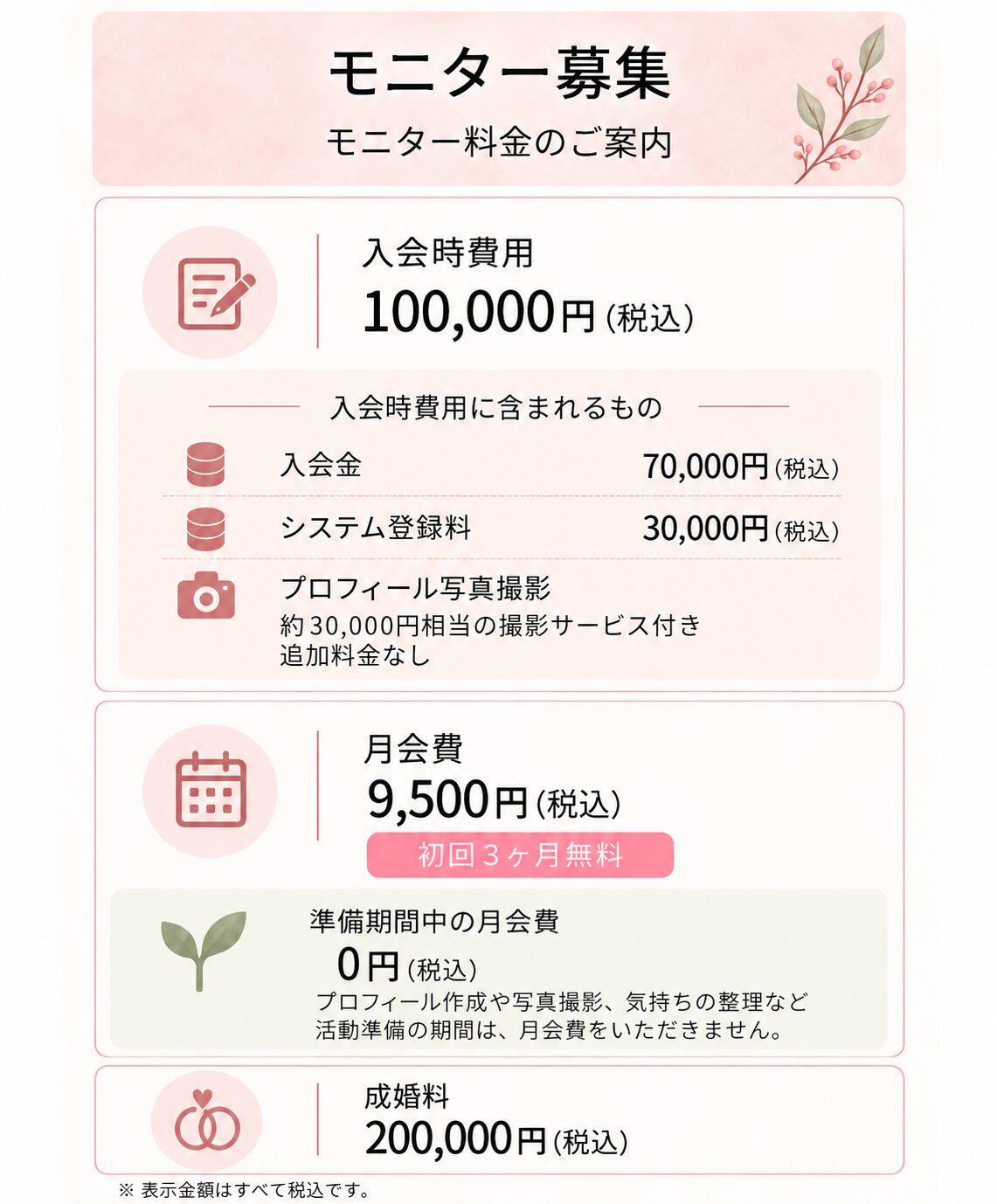 モニター募集のお知らせ